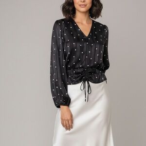 NWT Summer Blouse by Tamara H. Size Medium Long Sleeve tapered